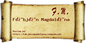 Fábján Magdaléna névjegykártya